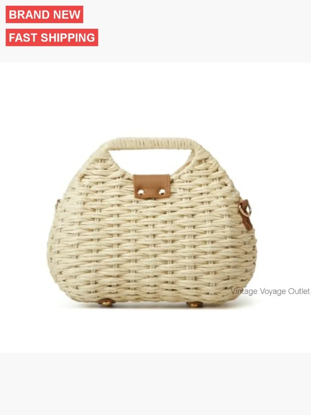 Straw Tote Bag Hobo Crossbody Shoulder Purse Summer Beach Handbag - Picture 4 of 7